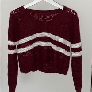 Crop V neck sweater